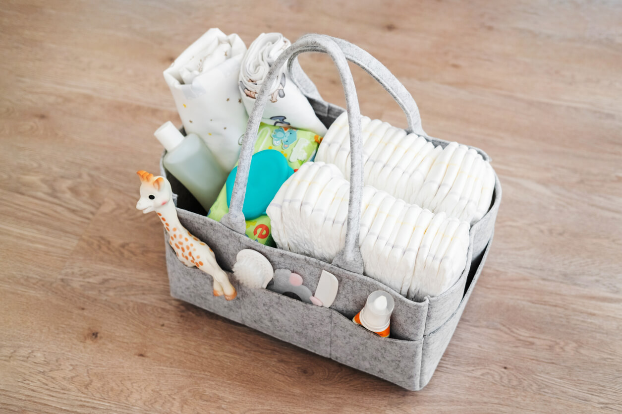 Mothers bag with toy and accessories